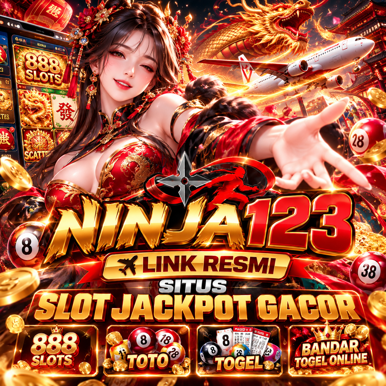 NINJA123 ✈︎ Link Resmi Situs Slot Jackpot Gacor 888 Slots Toto Togel & Bandar Togel Online